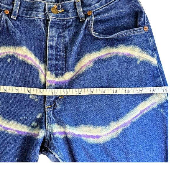 Vintage Y2K Lee High Waist Cropped Jeans Women’s 28 Lightning Bleach Design - Picture 10 of 10